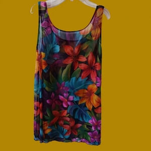 Floral sheer cover up swimwear size M/L